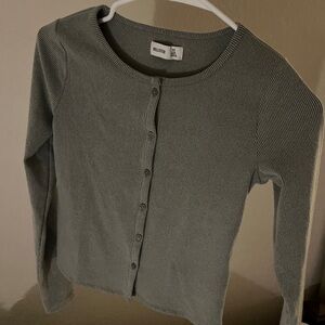 Gray Button-Up Cardigan